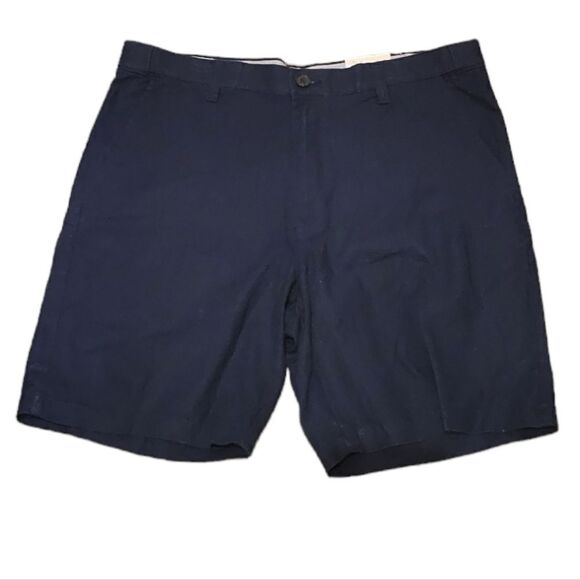 Croft & Barrow Linen Blend Flat Front Shorts 36 NWT 8.5 in Inseam Navy - Picture 2 of 7